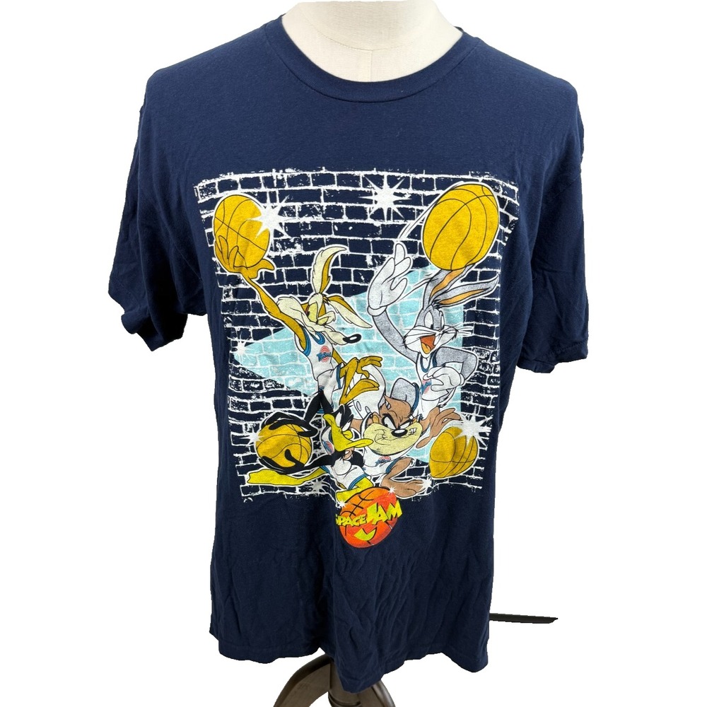 Space Jam Looney‎ Tunes Mens Graphic Tee Shirt Bugs Bunny VINTAGE